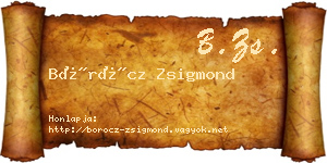 Böröcz Zsigmond névjegykártya
